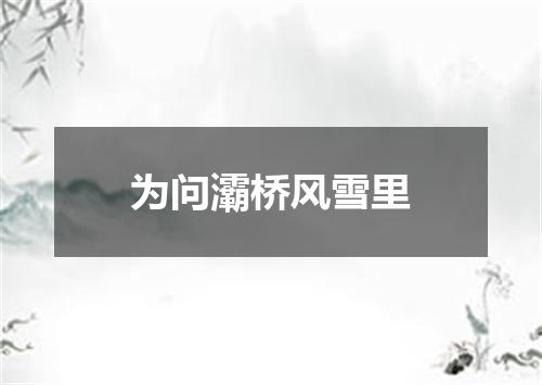 为问灞桥风雪里