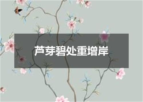 芦芽碧处重增岸