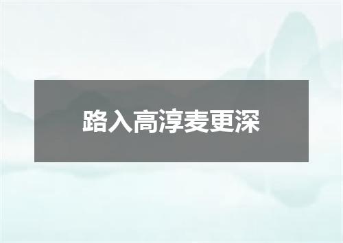 路入高淳麦更深