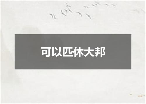 可以匹休大邦
