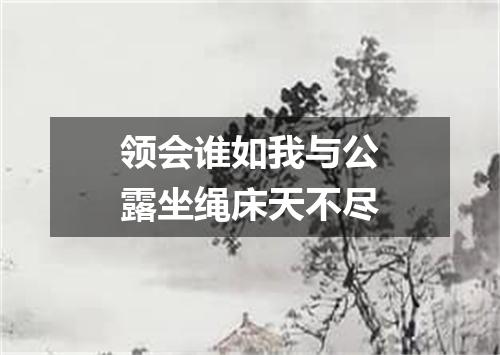 领会谁如我与公露坐绳床天不尽