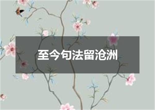 至今句法留沧洲