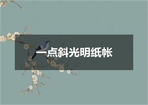 一点斜光明纸帐
