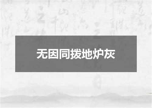 无因同拨地炉灰