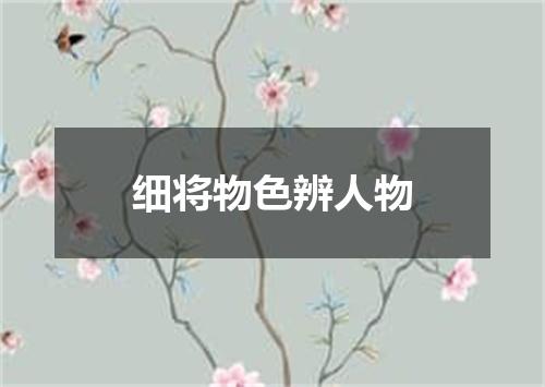 细将物色辨人物