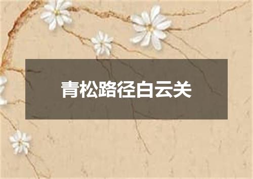 青松路径白云关