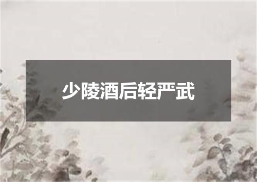 少陵酒后轻严武