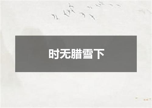 时无腊雪下