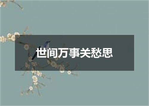 世间万事关愁思