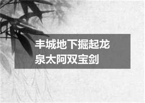 丰城地下掘起龙泉太阿双宝剑