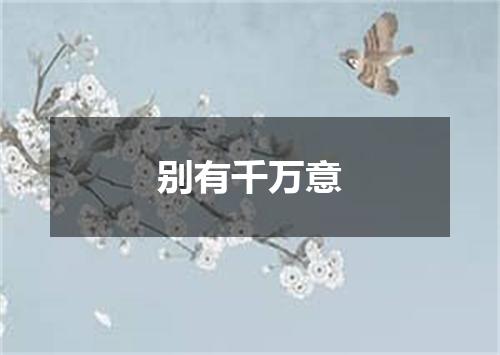 别有千万意