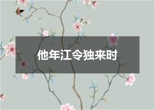他年江令独来时
