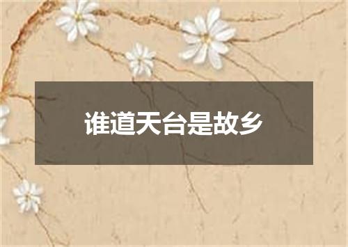 谁道天台是故乡