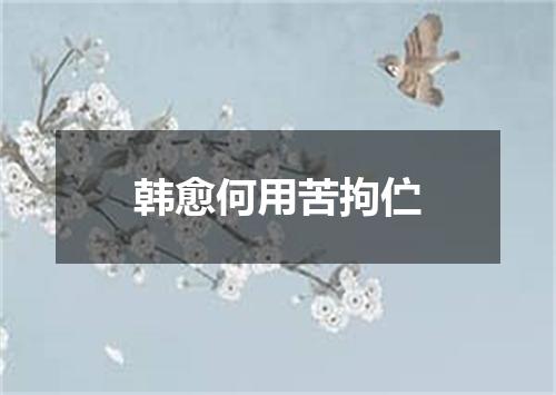 韩愈何用苦拘伫