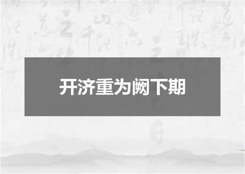 开济重为阙下期