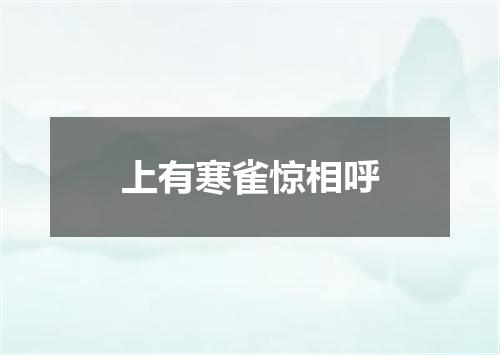 上有寒雀惊相呼