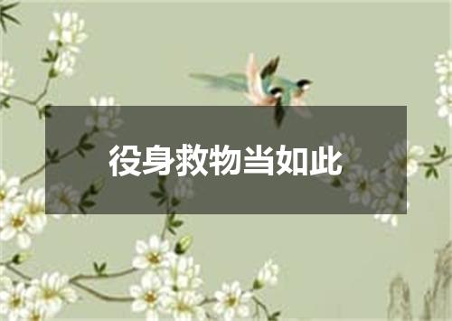 役身救物当如此