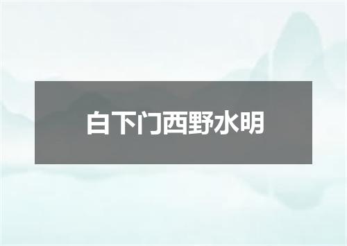 白下门西野水明