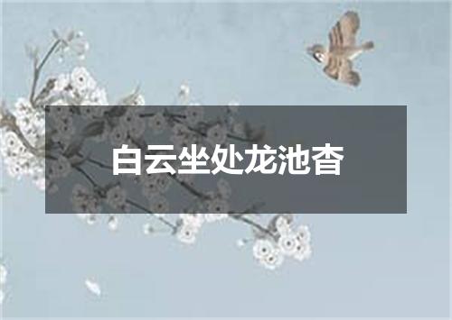 白云坐处龙池杳
