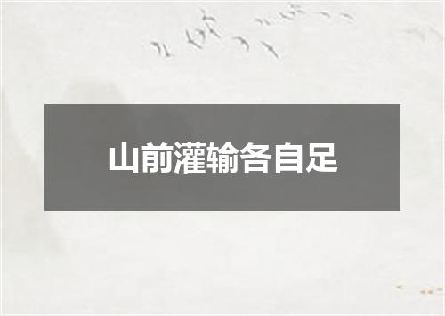 山前灌输各自足