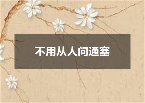 不用从人问通塞