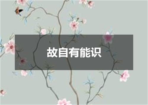 故自有能识