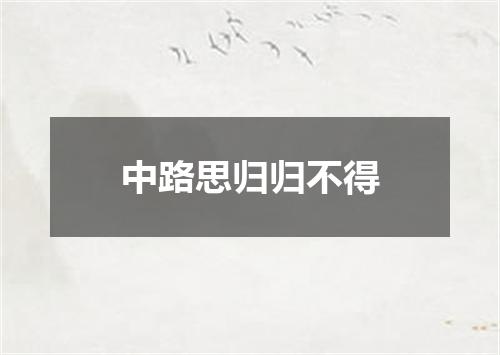 中路思归归不得
