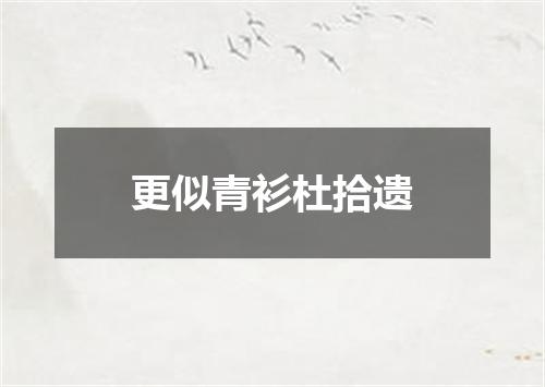 更似青衫杜拾遗