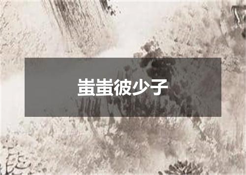 蚩蚩彼少子