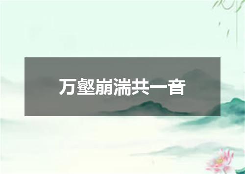 万壑崩湍共一音