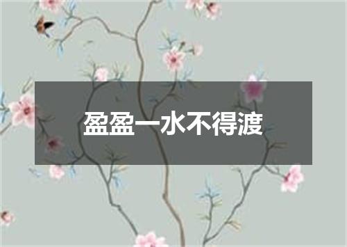 盈盈一水不得渡