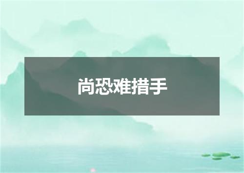 尚恐难措手