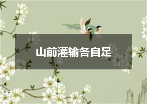 山前灌输各自足