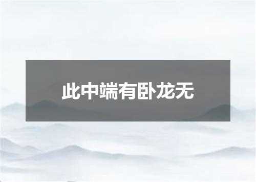 此中端有卧龙无