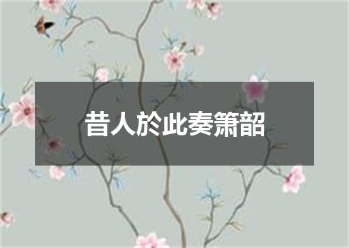 昔人於此奏箫韶