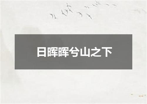 日晖晖兮山之下