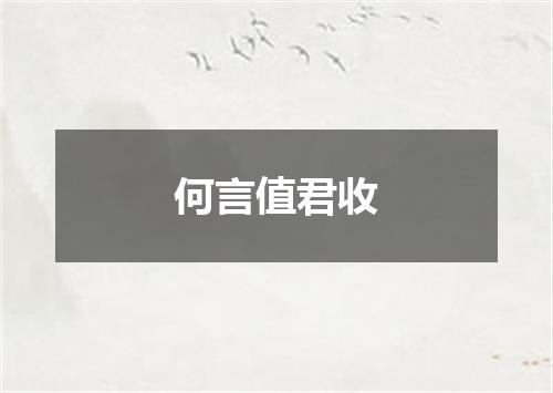 何言值君收