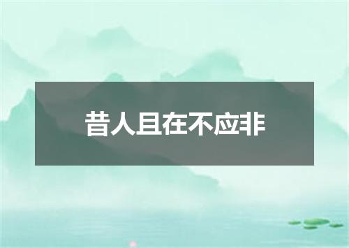 昔人且在不应非