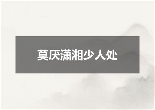 莫厌潇湘少人处