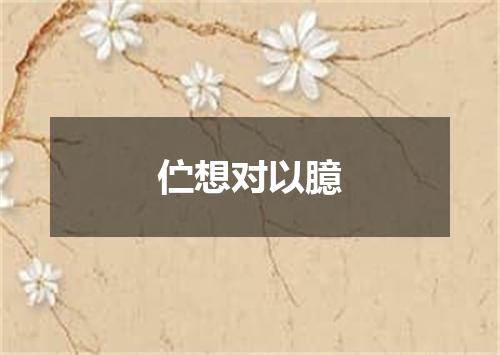 伫想对以臆