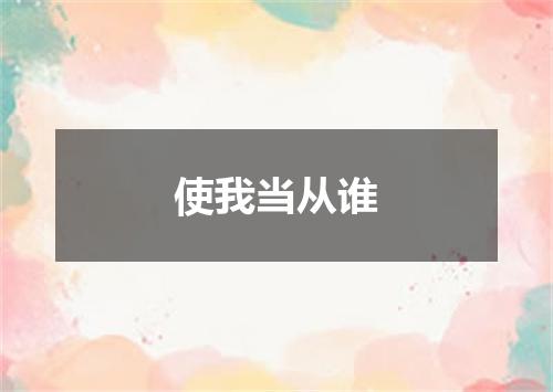 使我当从谁