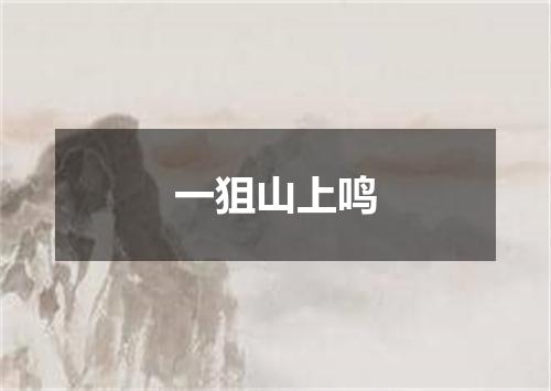 一狙山上鸣