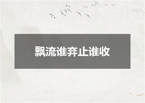 飘流谁弃止谁收