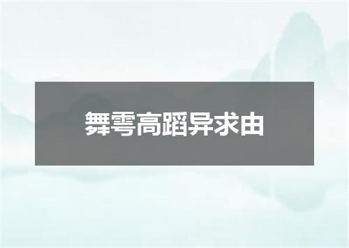 舞雩高蹈异求由