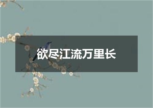 欲尽江流万里长