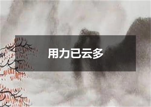 用力已云多