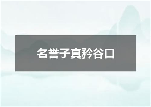 名誉子真矜谷口
