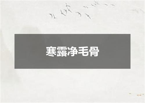 寒露净毛骨