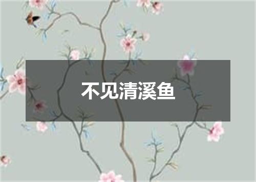 不见清溪鱼