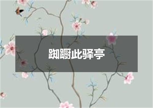 踟蹰此驿亭